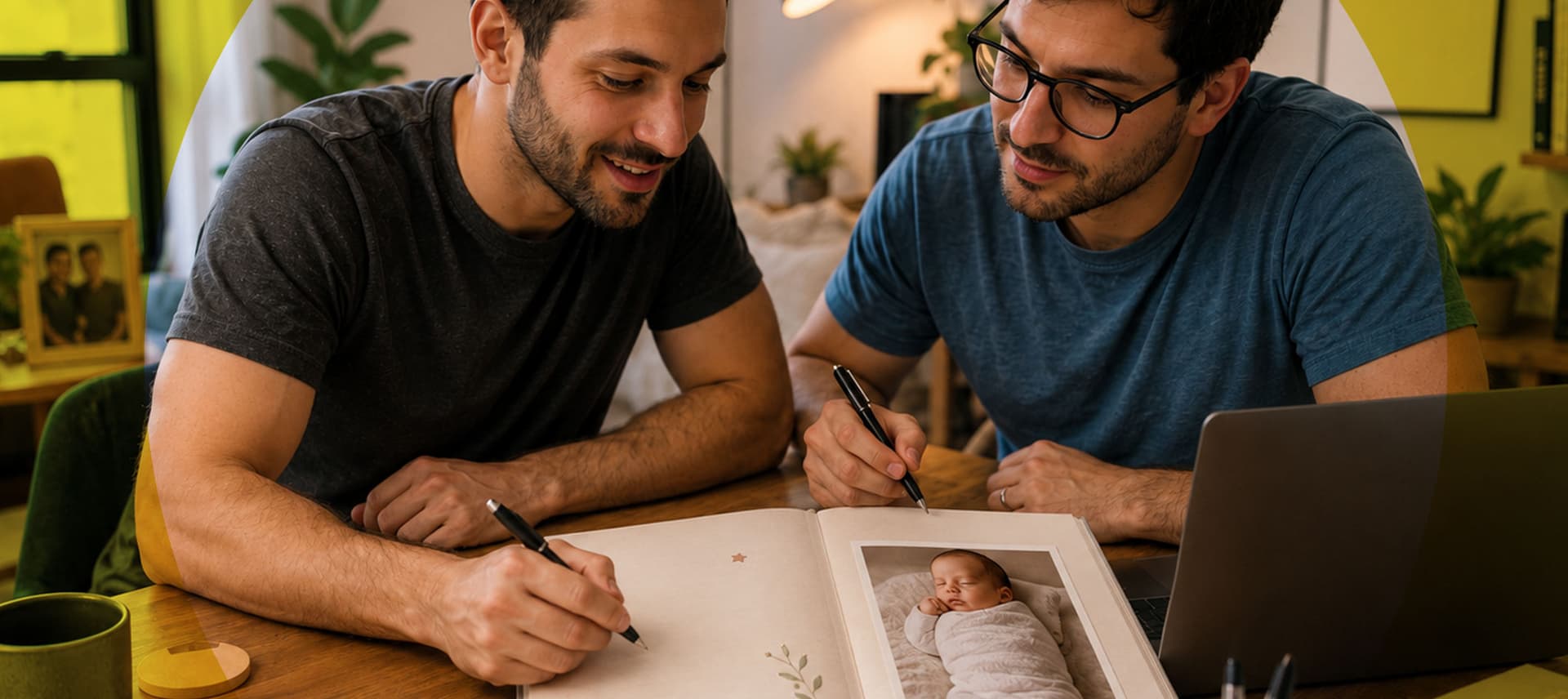 שני אבות כותבים יחד באלבום התינוק ובונים את סיפור הלידה שלו